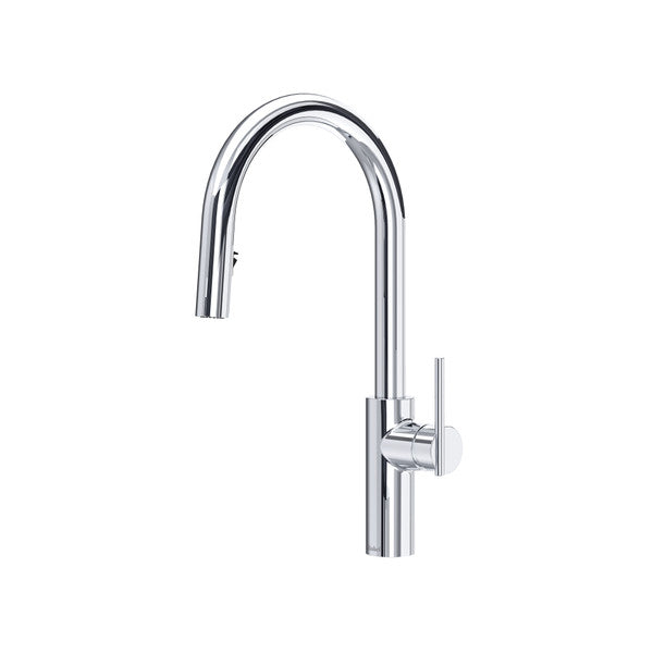 Lateral Pull-Down Kitchen Faucet With C-Spout